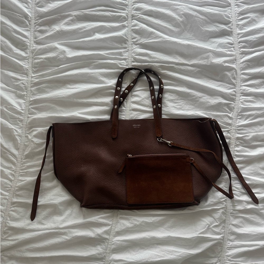 Celine (Phoebe Philo Era) Chocolate Brown Studded Tote